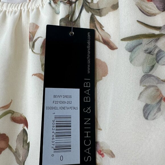 NWT SACHIN + BABI Bevvy Dress in Eggshell Venetia Petals Floral Chiffon Mini 0 - Picture 10 of 14
